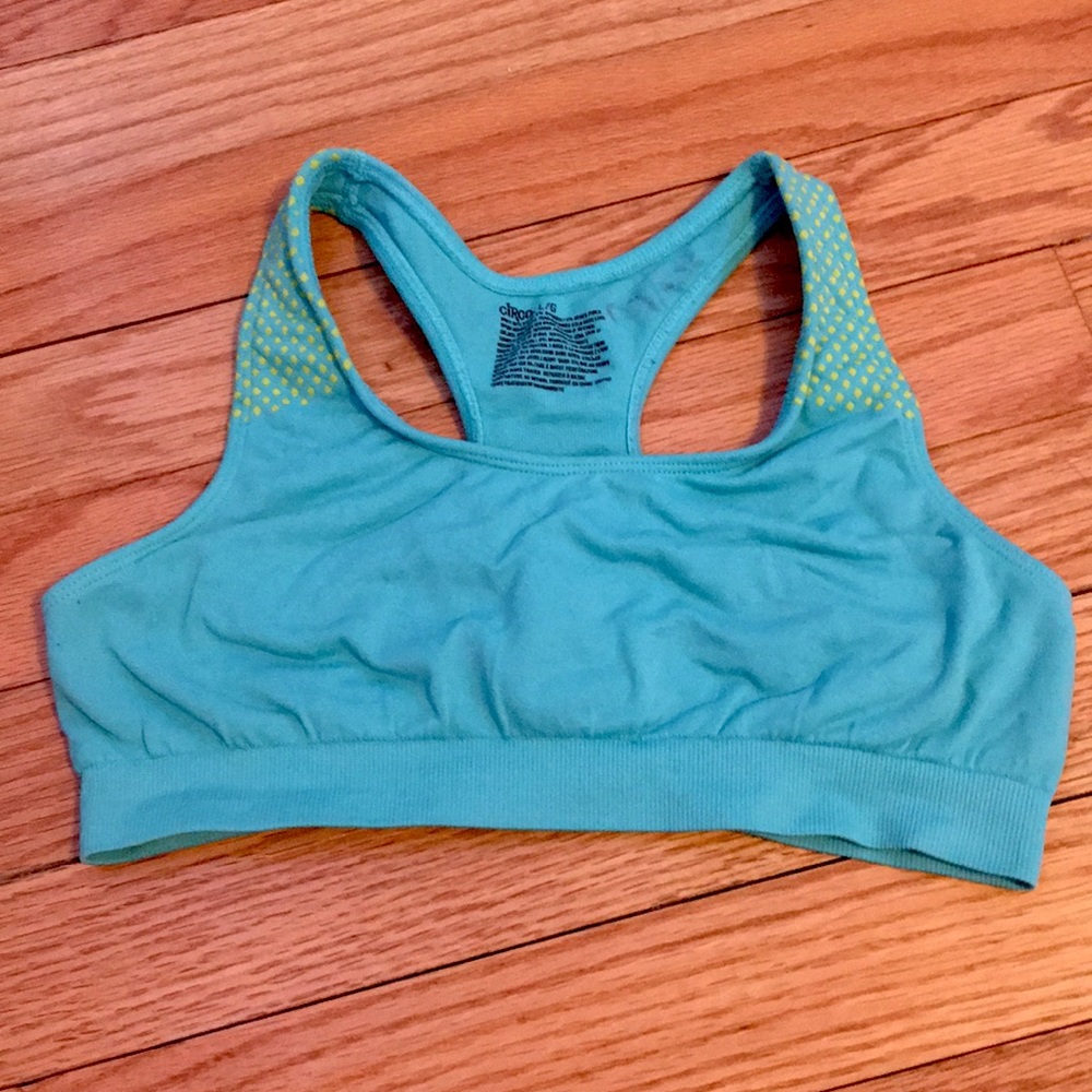 blue sports bra
